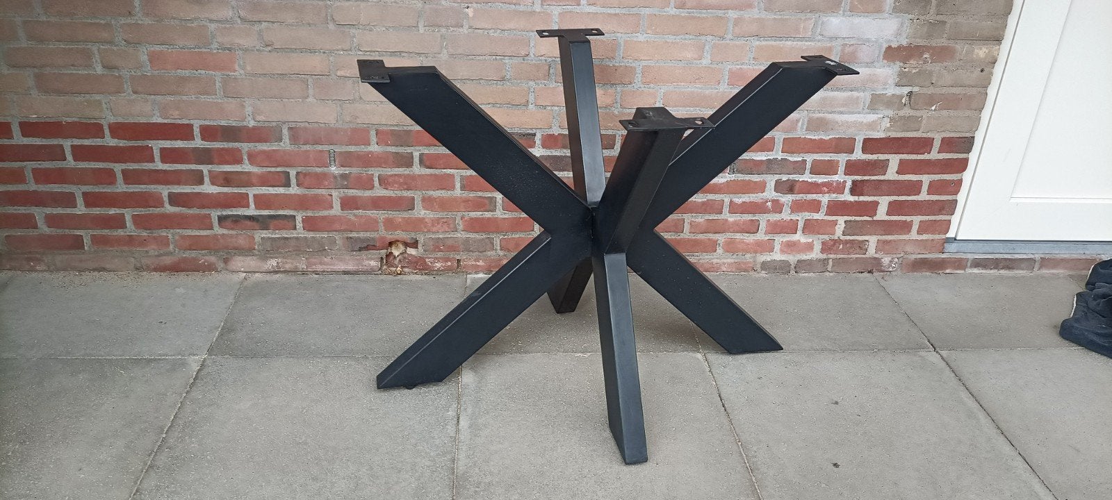 Kruispoot tafelonderstel - Zwart metaal, Ophalen, Gebruikt