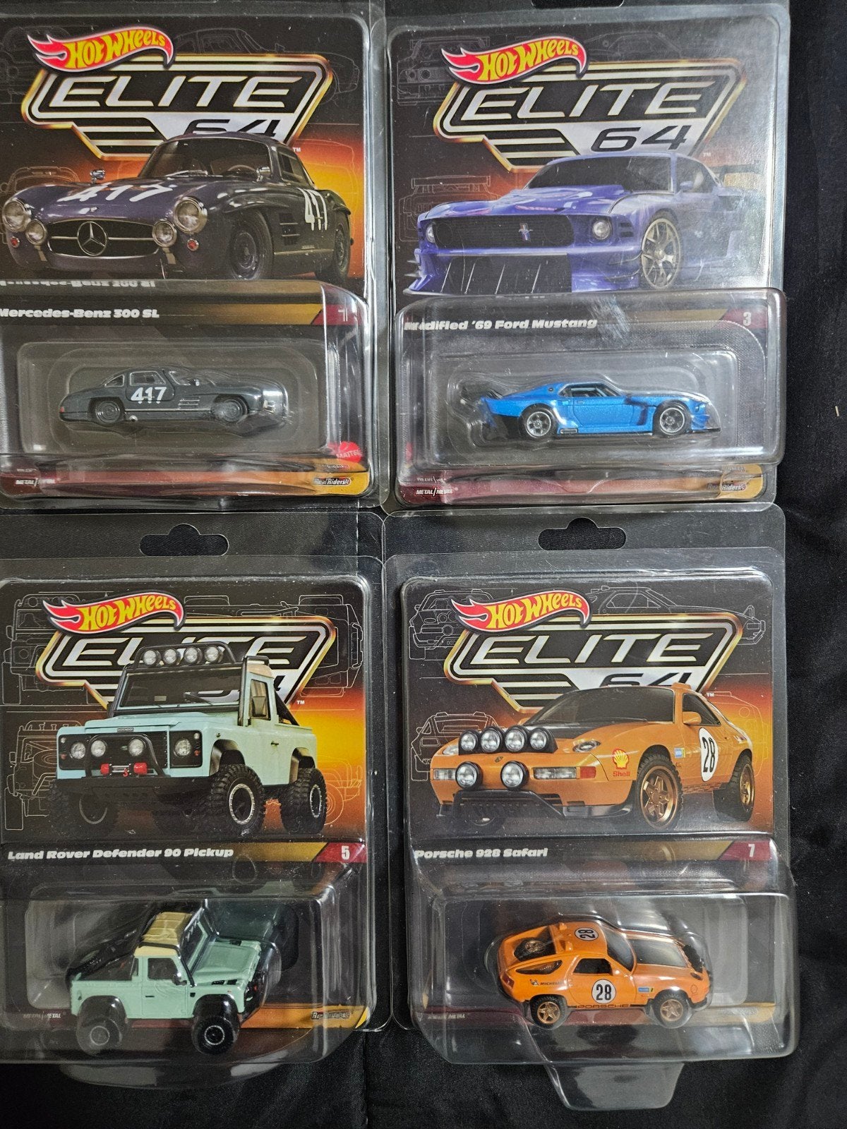 Hot Wheels Elite 64 Set:Mercedes, Mustang, Defender, Porsche, Ophalen of Verzenden
