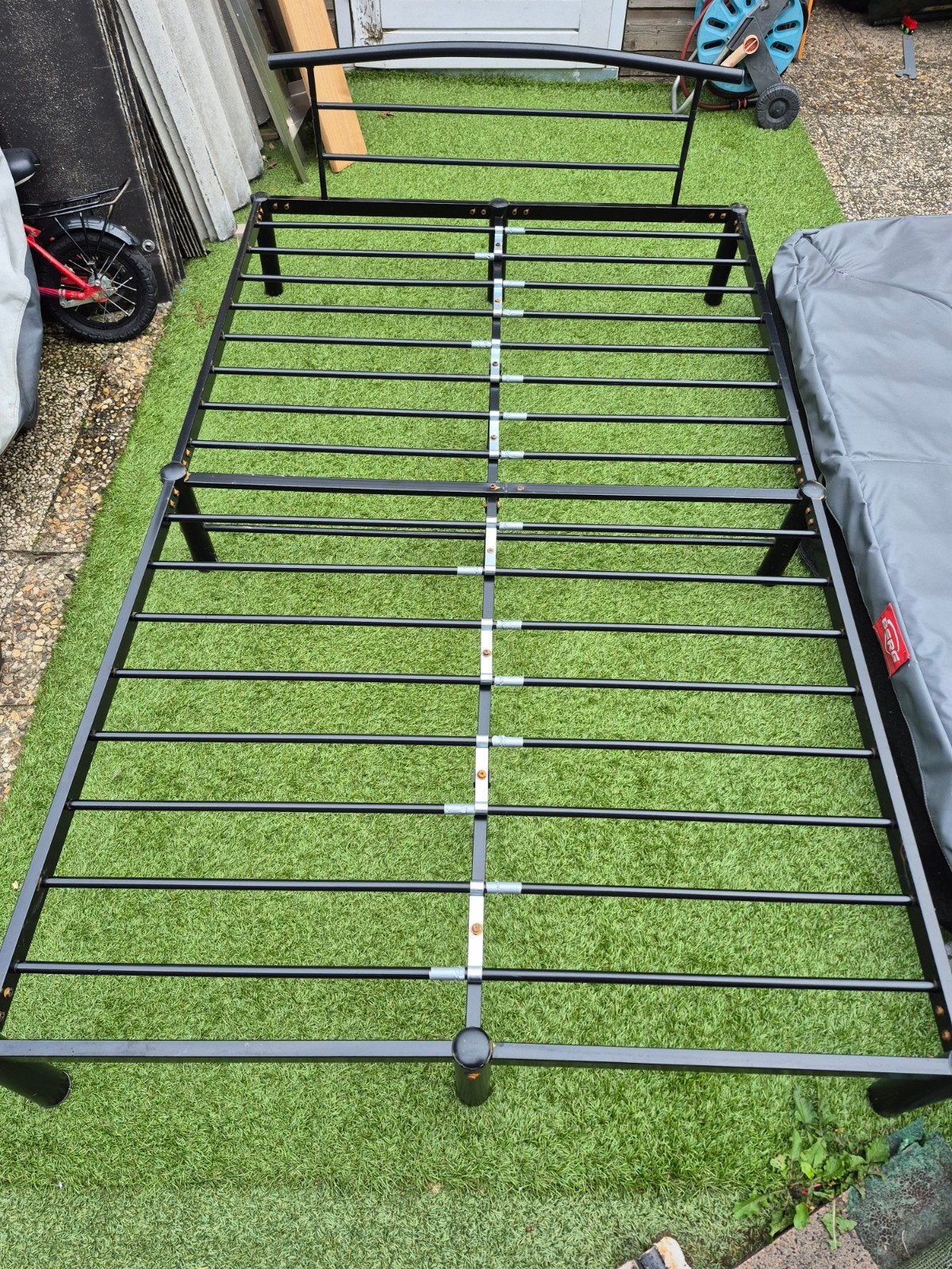 Bed frame 120x200, Ophalen, Zwart, Twijfelaar, 120 cm