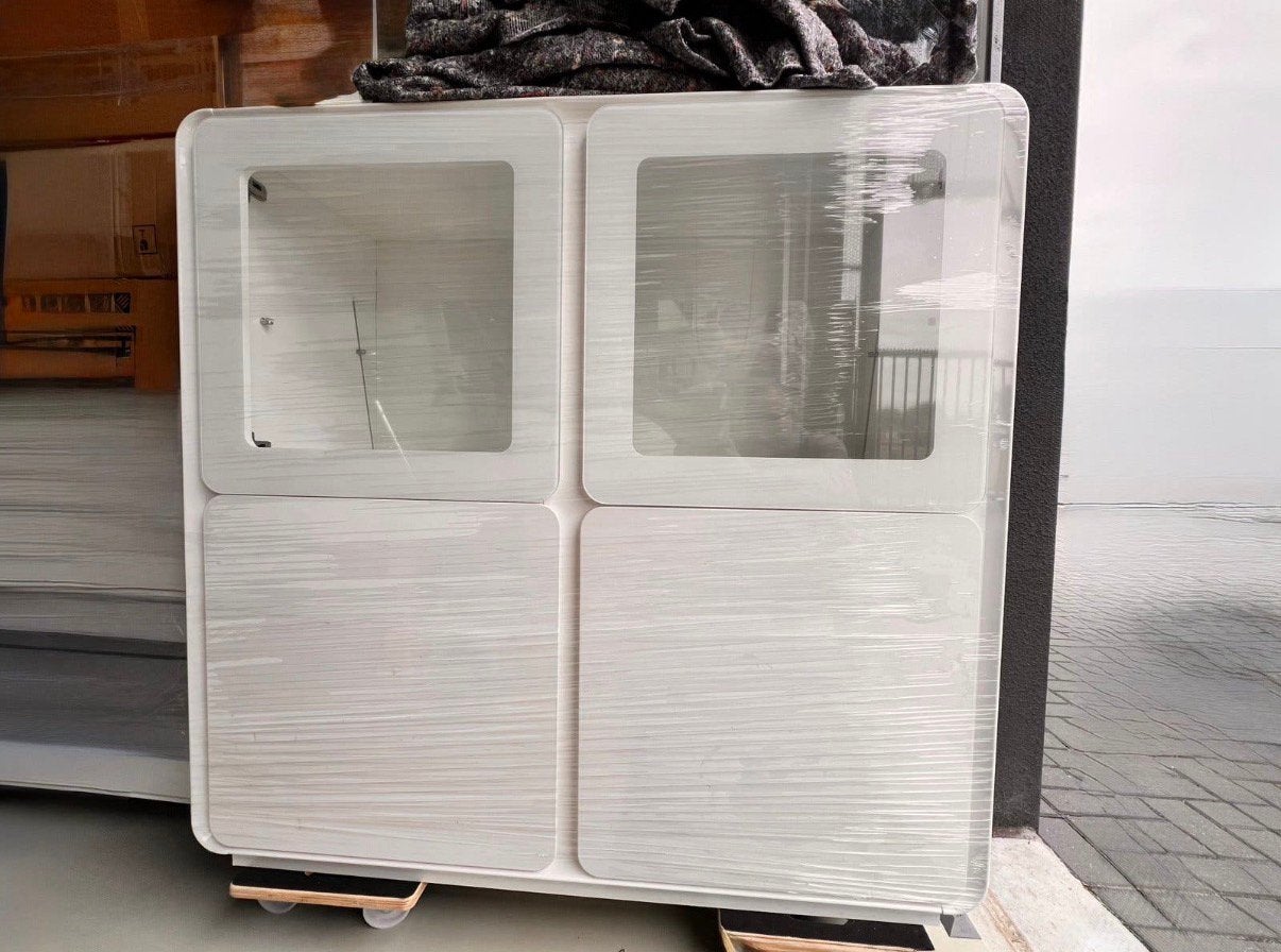 Kastcombinatie, nieuw, metaal, glas & hout. Perfecte staat.!, 100 tot 150 cm, Met deur(en), Glas, 100 tot 150 cm