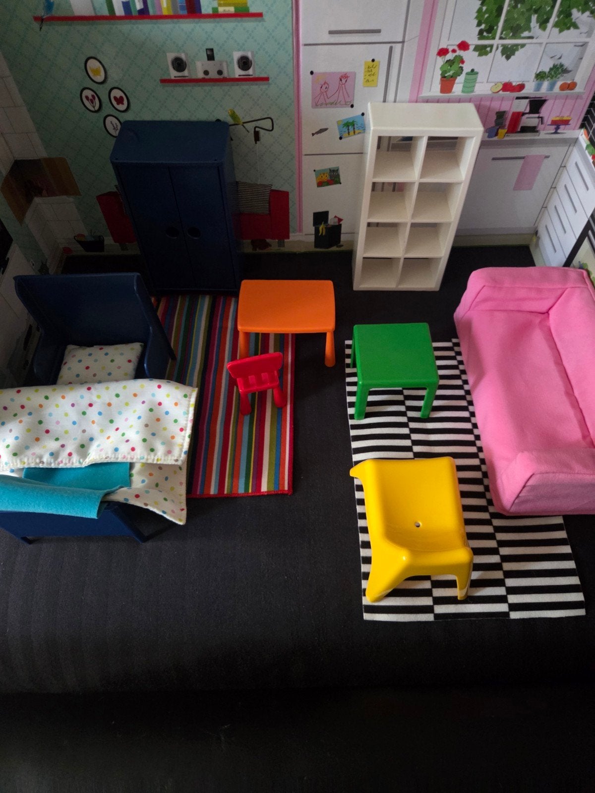 Grote set poppenhuismeubels - diverse kamers, Ophalen of Verzenden, Gebruikt, Toebehoren