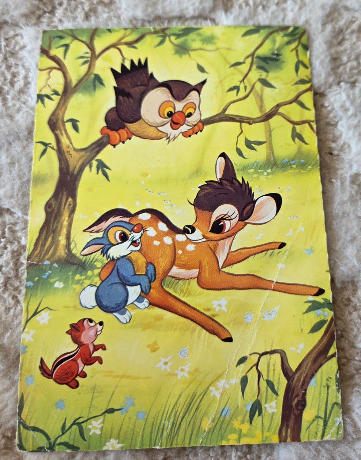Vintage Disney Bambi Ansichtkaart, Verzamelen, Verzenden, 1960 tot 1980, Gelopen, Kinderen