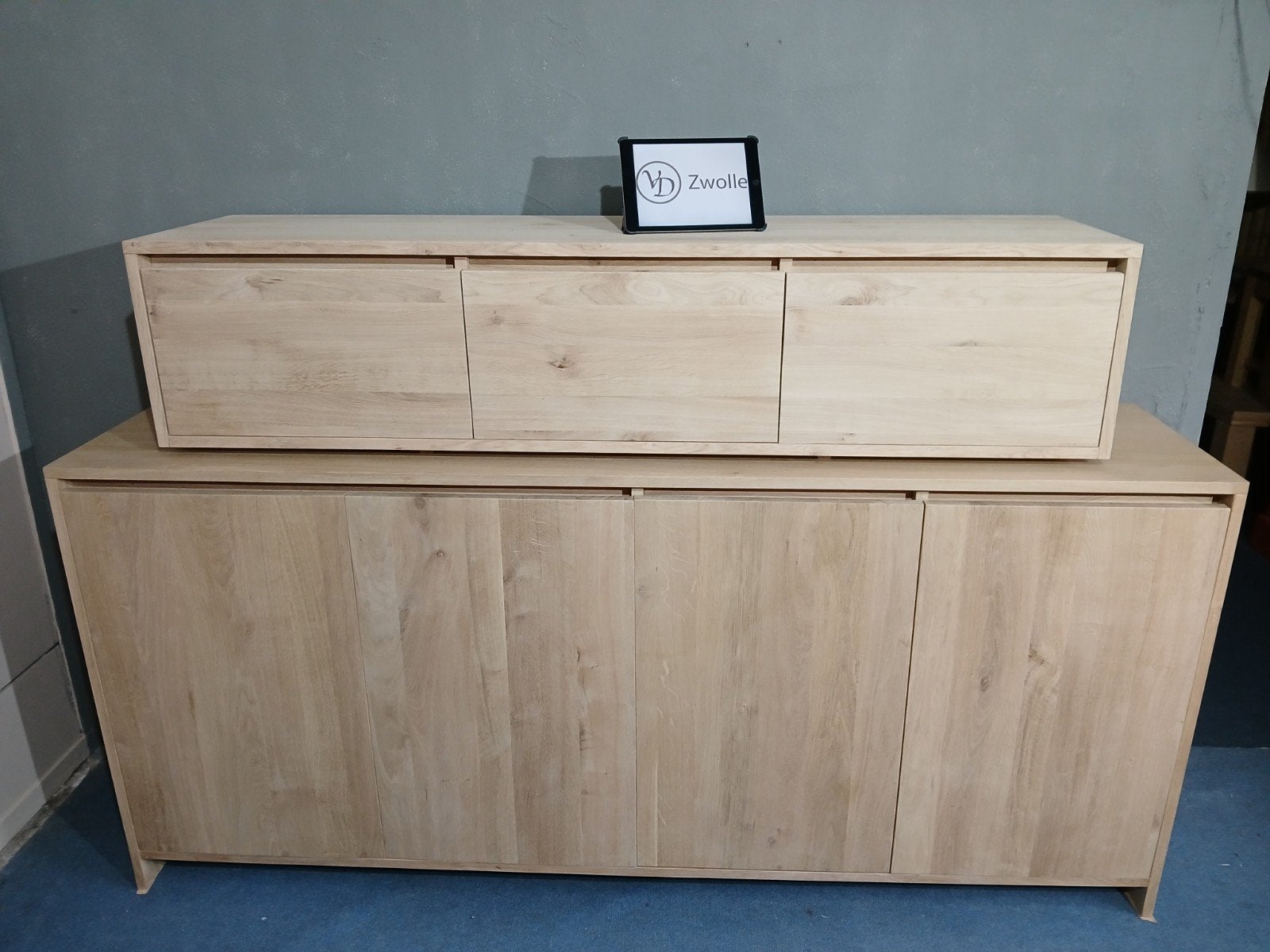 Op maat leverbaar Eiken tv-meubel en / of dressoir greeploos, Ophalen of Verzenden, Nieuw