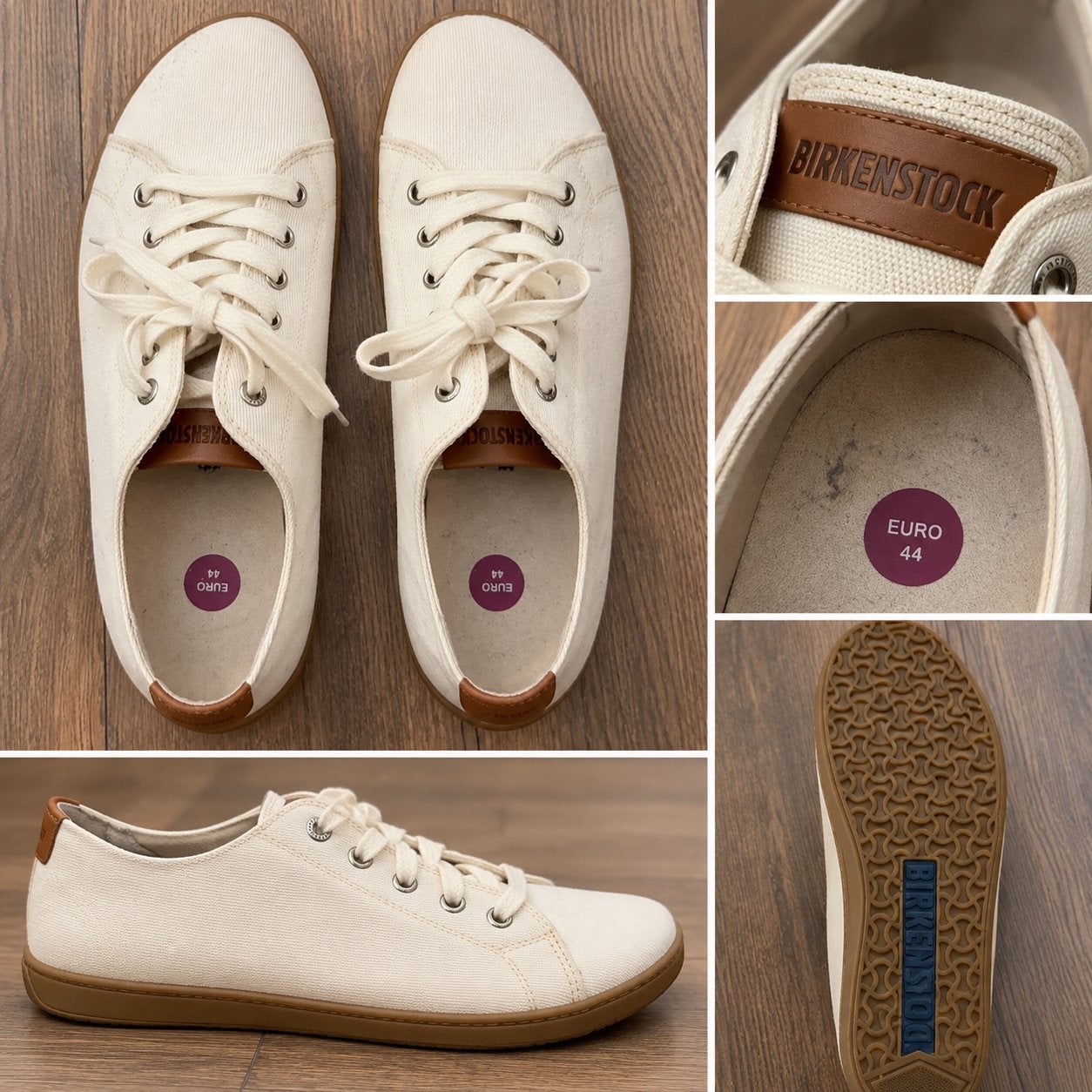 Birkenstock heren sneakers maat 44 – beige/crème canvas, Ophalen of Verzenden, Gedragen, Overige kleuren, Sneakers of Gympen