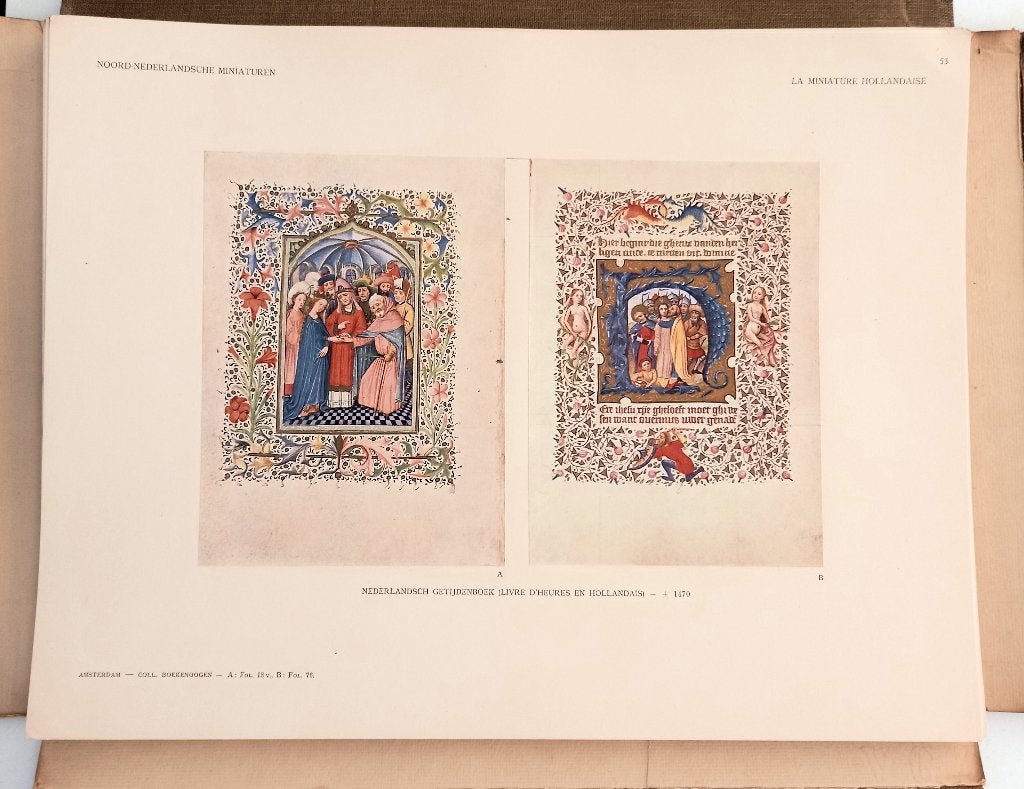 Miniature Hollandaise dans manuscrits 14e15e 16e siecle 1926, Antiek en Kunst, Ophalen of Verzenden