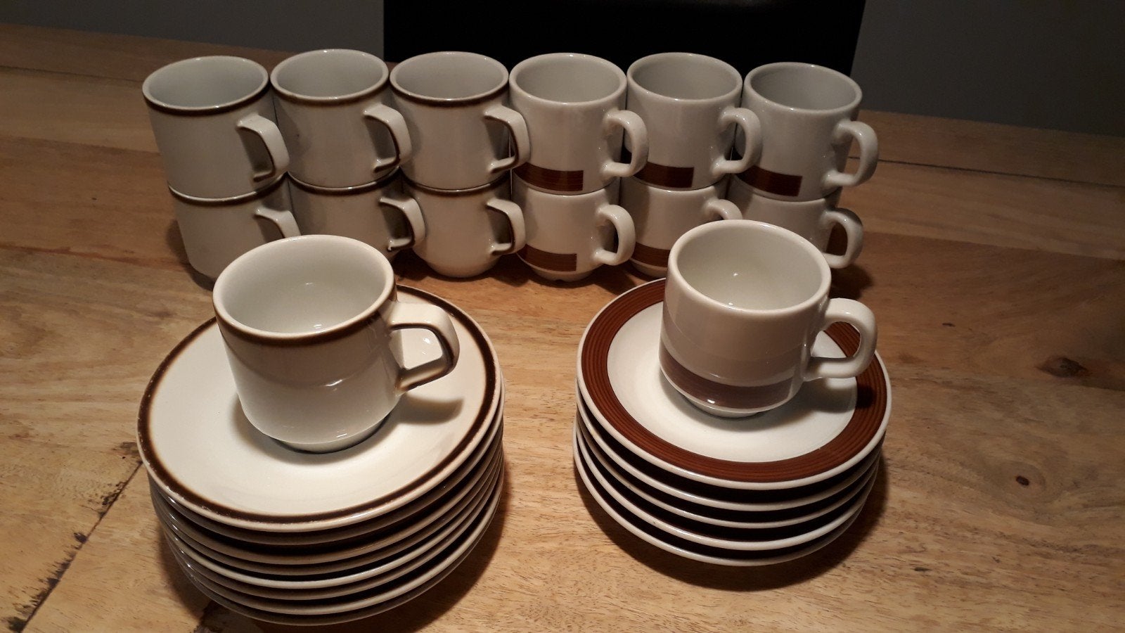 Vintage Koffie-/Espressokopjes met Schotels - 14 Stuks, Ophalen