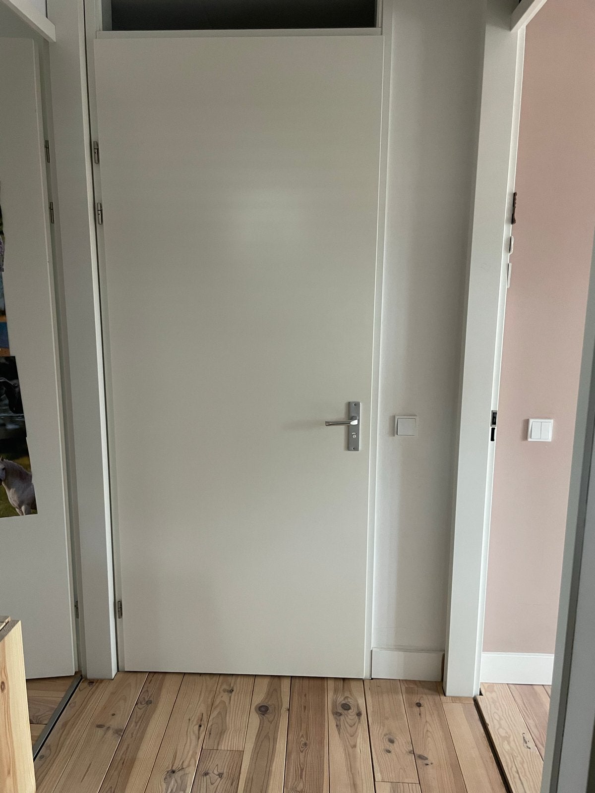 Opdekdeur wit 93x230 cm, Ophalen, 80 tot 100 cm, 215 cm of meer, Binnendeur