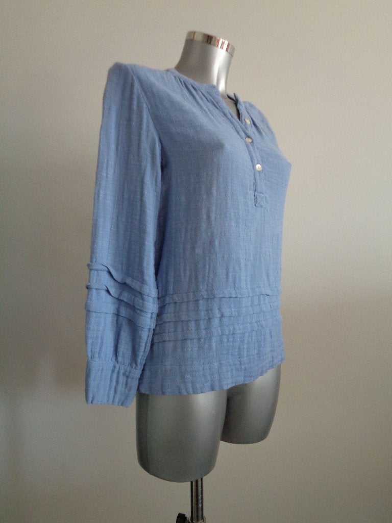 Antik Batik blouse maat XS-36 blauw, origineel raw cotton, Blauw, Ophalen of Verzenden, Zo goed als nieuw, Maat 36 (S)