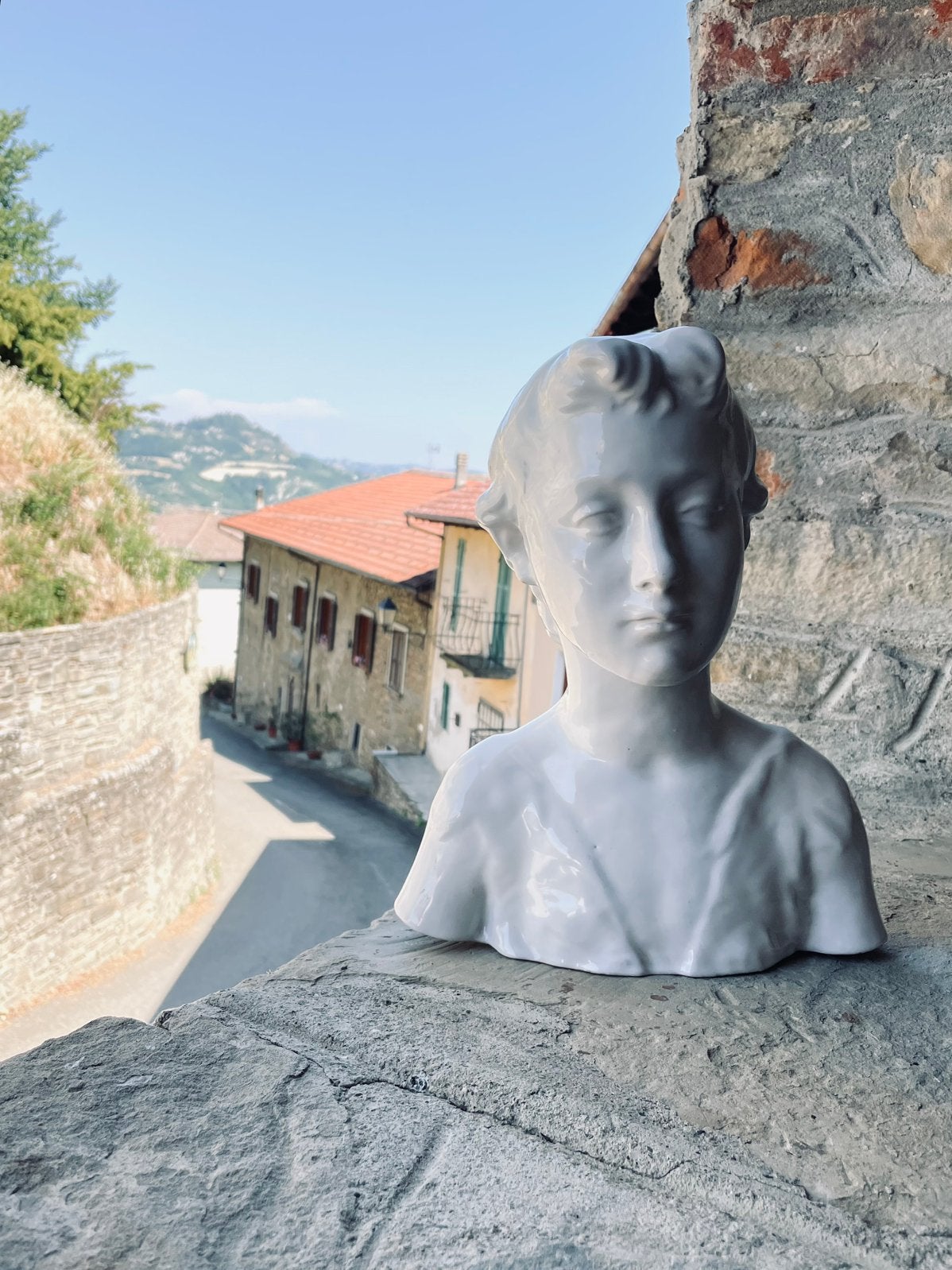 geglazuurde buste van San Giovannino - Italië- jaren 30, Ophalen of Verzenden