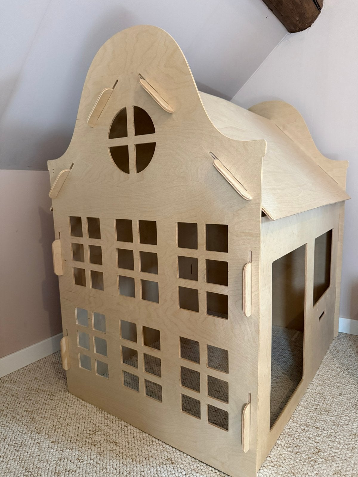 Woodenplay Speelhuisje klokgevel, Ophalen, Zo goed als nieuw, Hout