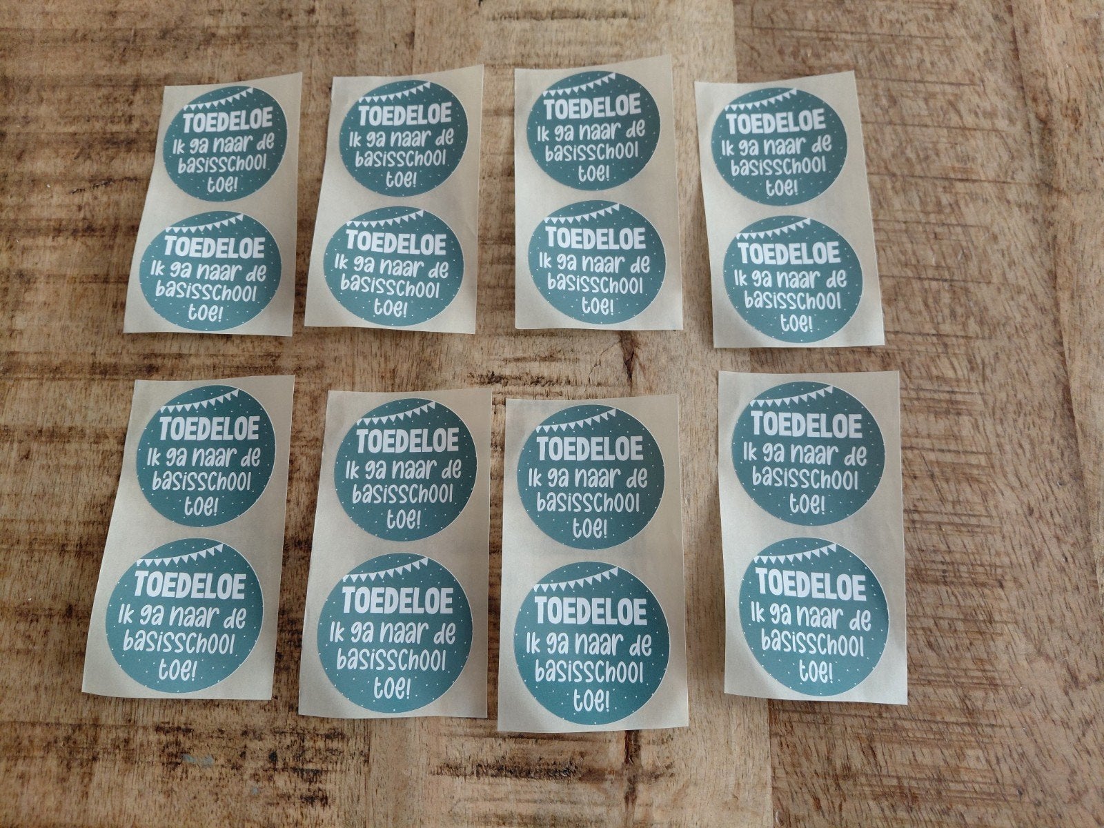 Stickers voor trakatie" toedeloe ik ga naar de basisschool", Ophalen of Verzenden, Nieuw