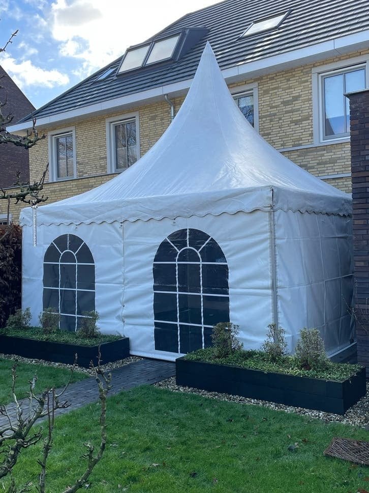 Pagode tent te huur, Ophalen of Verzenden, Gebruikt, 2 meter of meer, 5 tot 8 meter