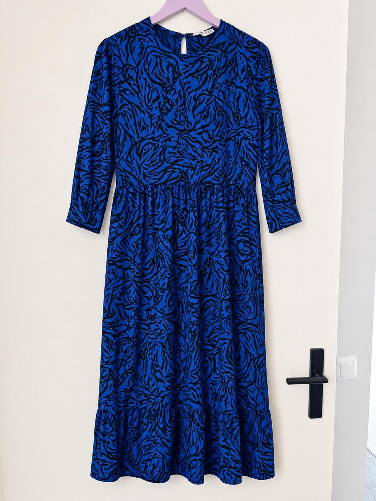 Zara jurk S/M, Blauw, Ophalen of Verzenden, Zo goed als nieuw, Maat 36 (S)