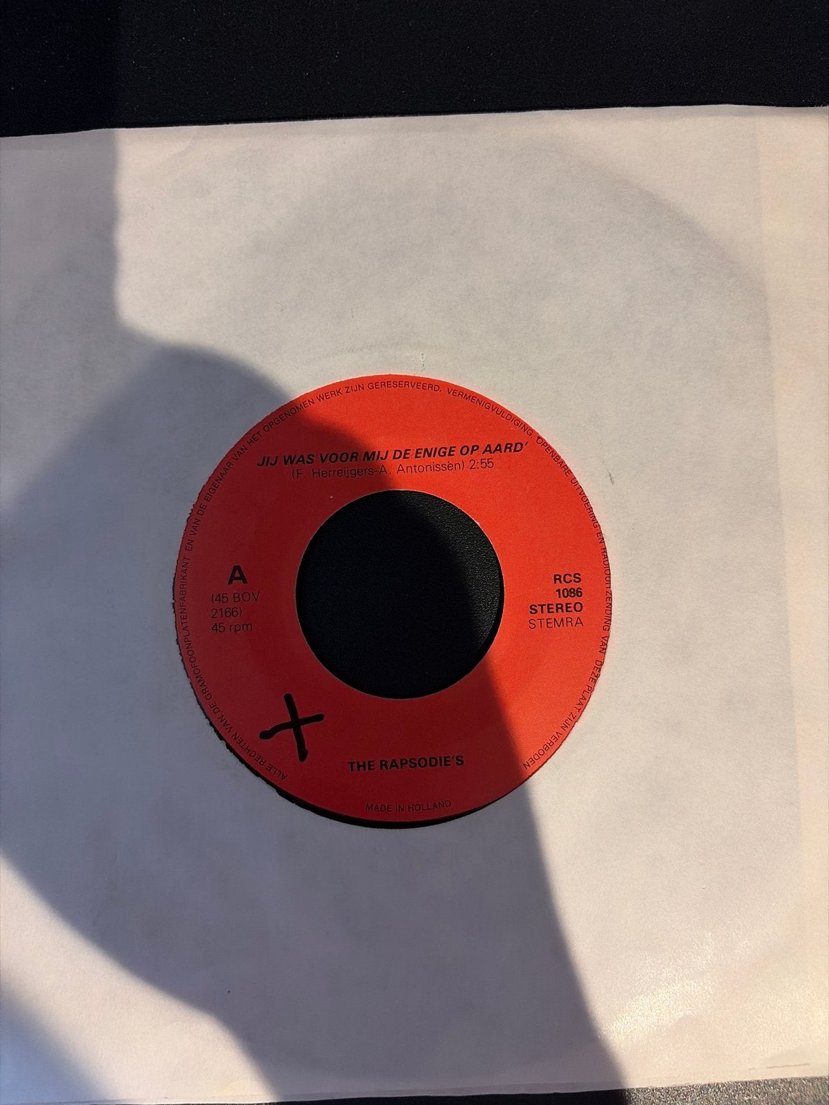 The Rapsodie's - Jij Was Voor Mij De Enige Op Aard' (7 inch), Gebruikt, 7 inch, Ophalen of Verzenden, EP