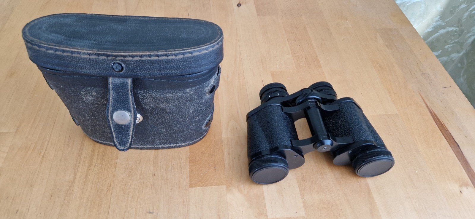 Prinz 8x30 verrekijker met coated optics en tas, Ophalen, Gebruikt, Porro (met knik), 8 tot 12x