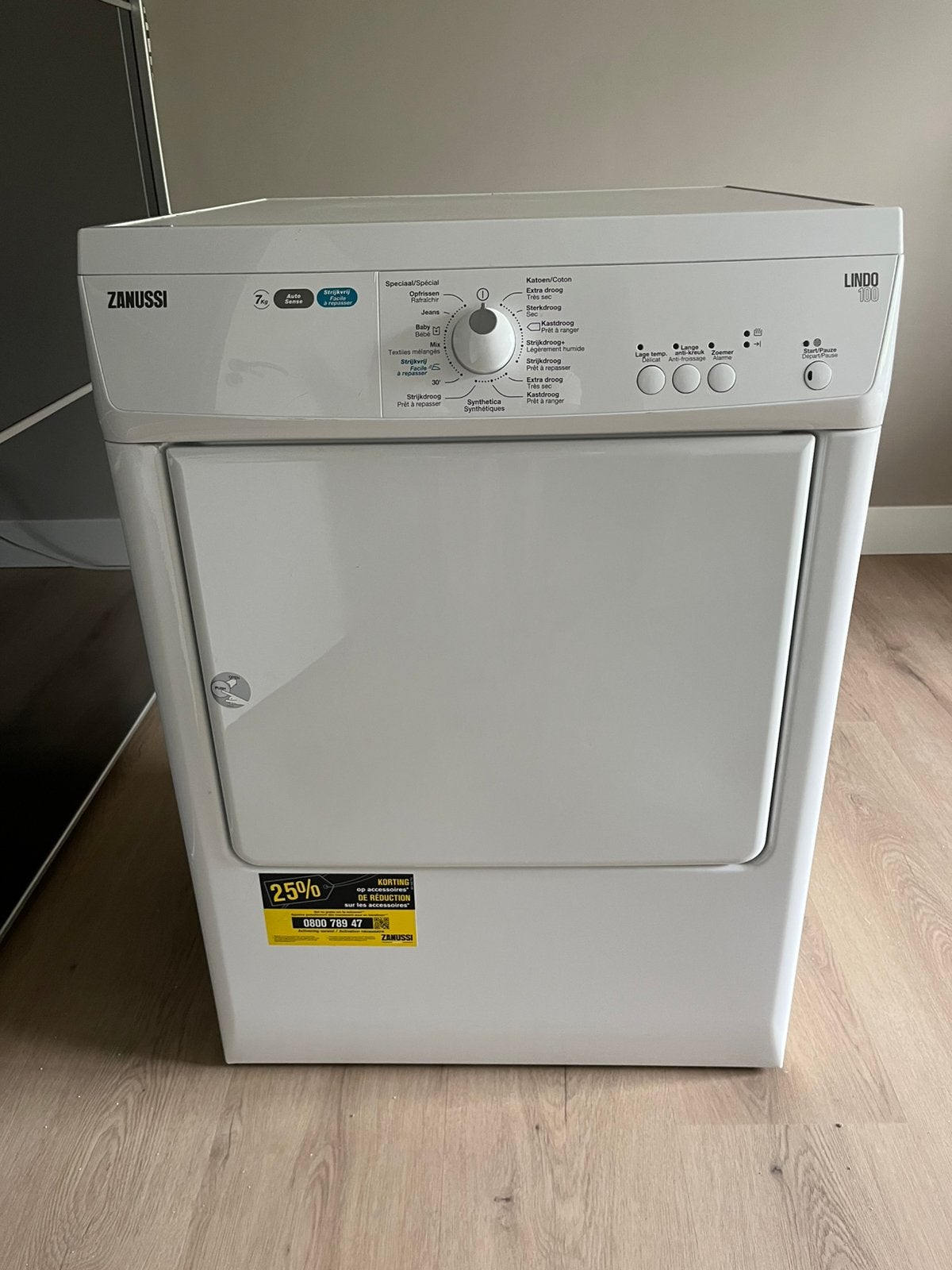 Zanussi Lingo 100 wasdroger. Als nieuw!, Ophalen, 6 tot 8 kg, Luchtafvoer, Zo goed als nieuw