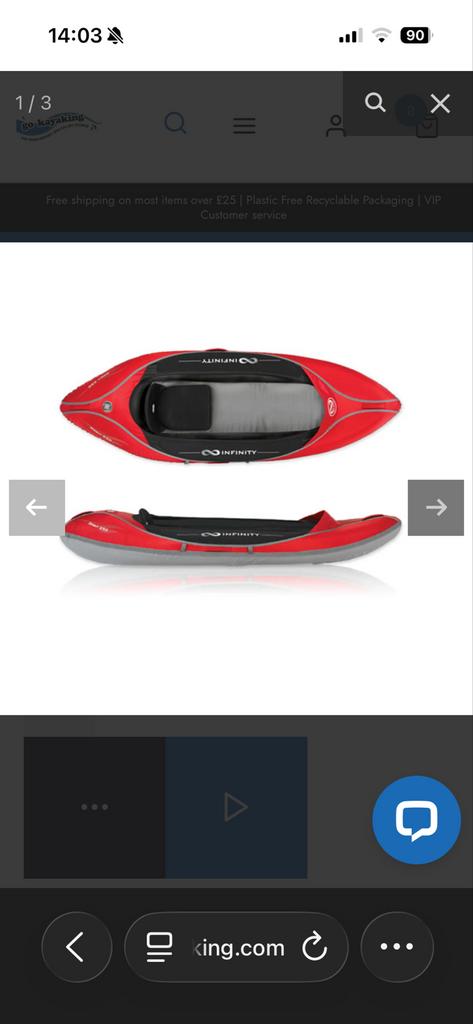 Zo goed als nieuwe Infinity Orbit 245 1-persoons kajak, Watersport en Boten, Ophalen, Zo goed als nieuw, 1-persoons