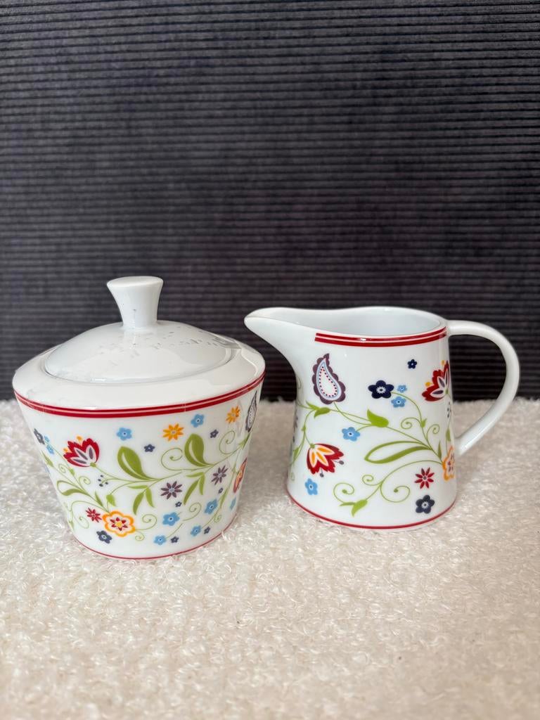 Ritzenhoff & Breker Suikerpot en Melkkannetje Bloemen, Huis en Inrichting, Keuken | Servies, Zo goed als nieuw, Overige typen