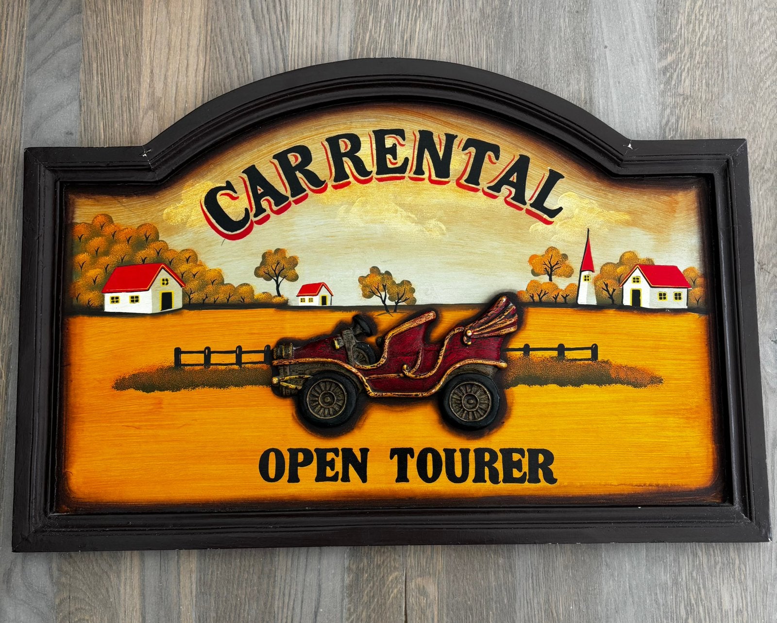 Vintage houten wandbord, Ophalen of Verzenden
