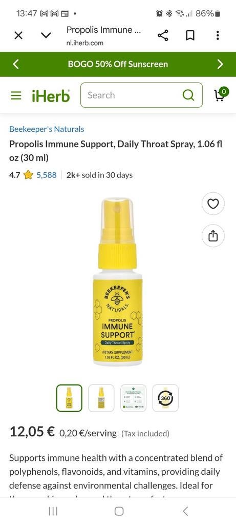 Beekeepers natural spray uit Amerika, Ophalen of Verzenden, Nieuw, Gel, Wax, Haarlak of Mousse