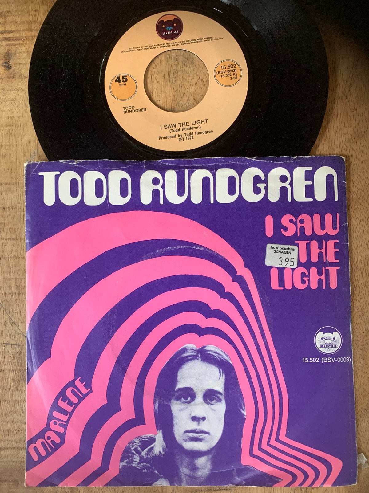 Classic Rock Todd Rundgren 1972 single I saw the light, Ophalen of Verzenden, Gebruikt, Pop