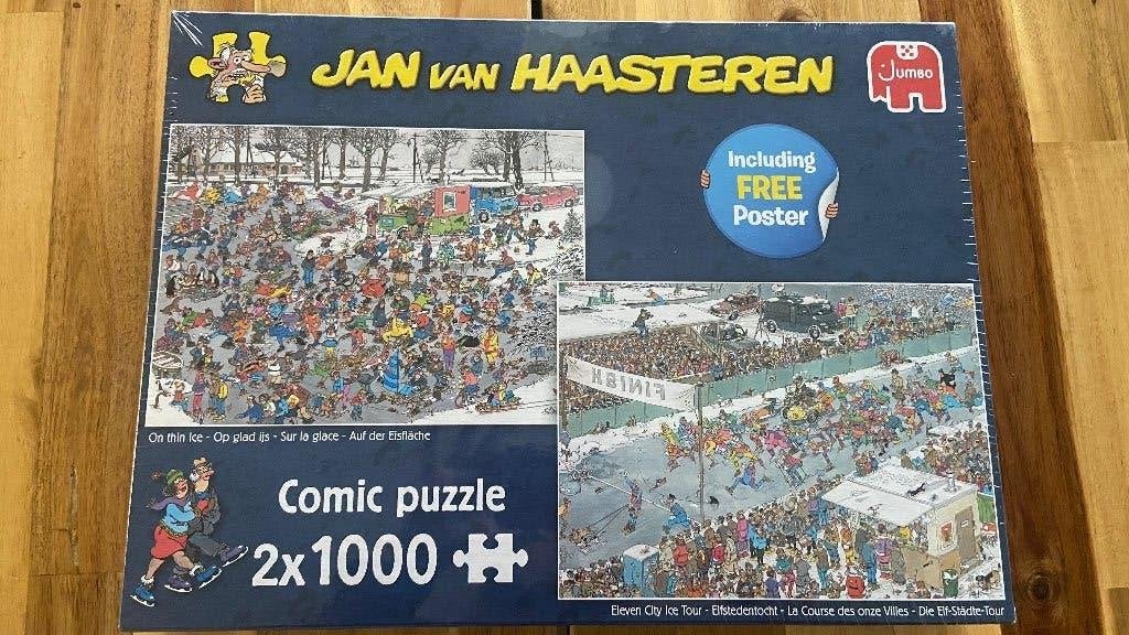 Puzzels Jan van Haasteren 2 in 1 nieuw in verpakking, Ophalen of Verzenden, 500 t/m 1500 stukjes, Nieuw, Legpuzzel