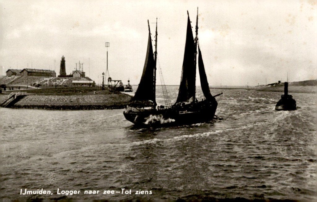 IJmuiden Logger naar zee # 664, Verzenden, 1960 tot 1980, Gelopen, Noord-Holland