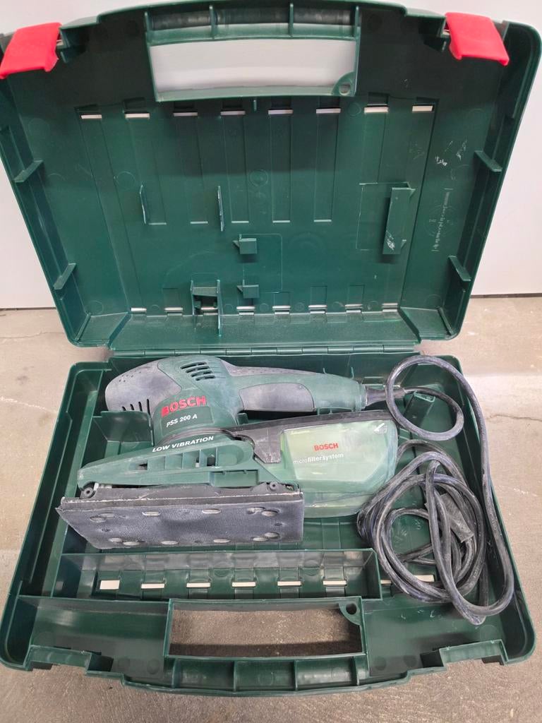 Bosch PSS 200 A Vlakschuurmachine, Ophalen of Verzenden, Gebruikt, Minder dan 600 watt, Vlakschuurmachine