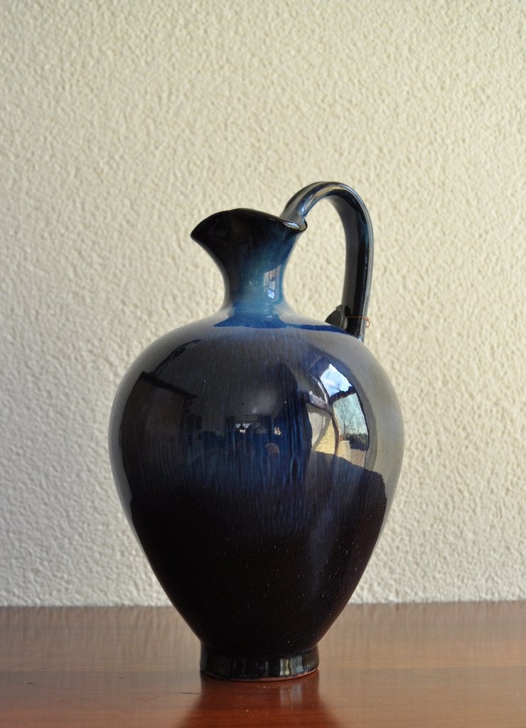Vintage Blauwe Vaas Kruik 22 cm OPHALEN, Antiek en Kunst, Ophalen