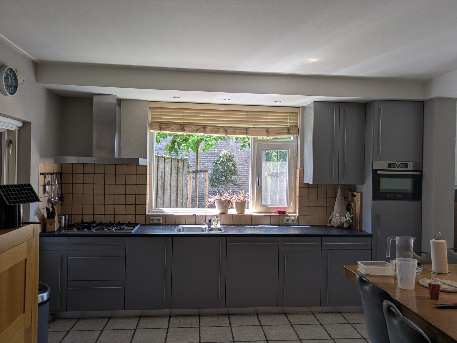 Complete grijze keuken met Siemens en Bosch apparatuur, Ophalen of Verzenden