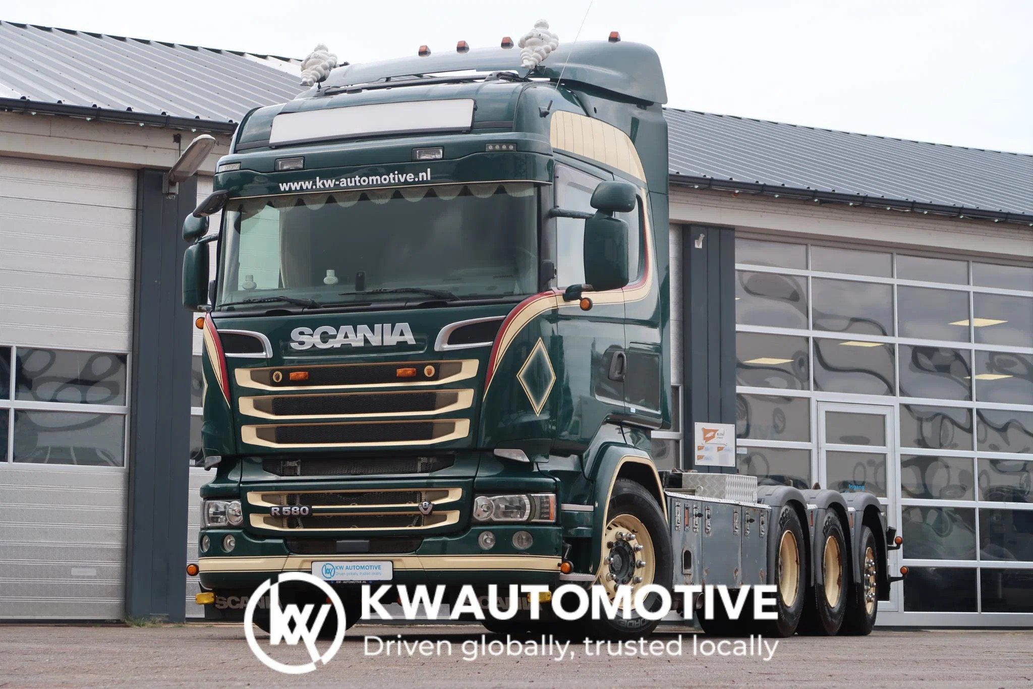 Scania R580 V8 LB8X4HNB/ Full AIR/ PTO/ SWAP- CONTAINER BODY, Auto's, Automaat, Achterwielaandrijving, Euro 6, Scania