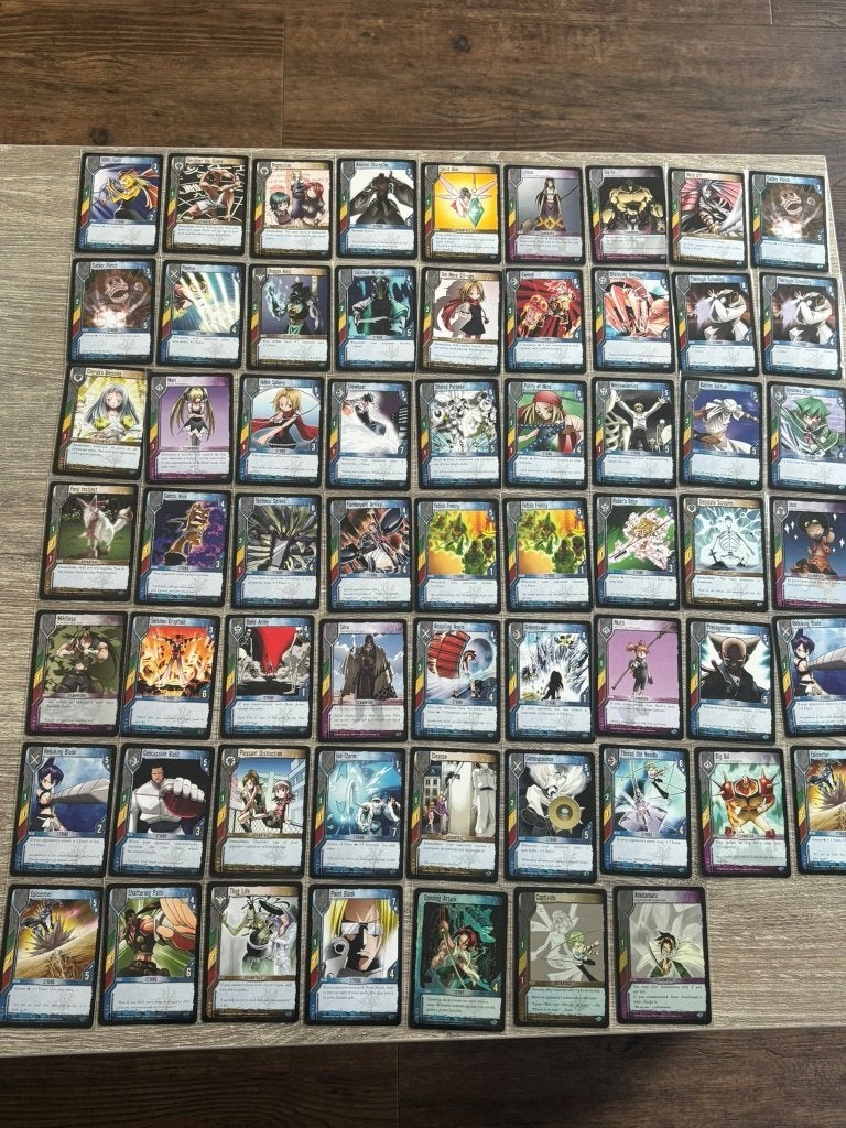 61 Shaman King TCG kaarten met 3 zeldzame foils, Ophalen of Verzenden, Gebruikt, Foil