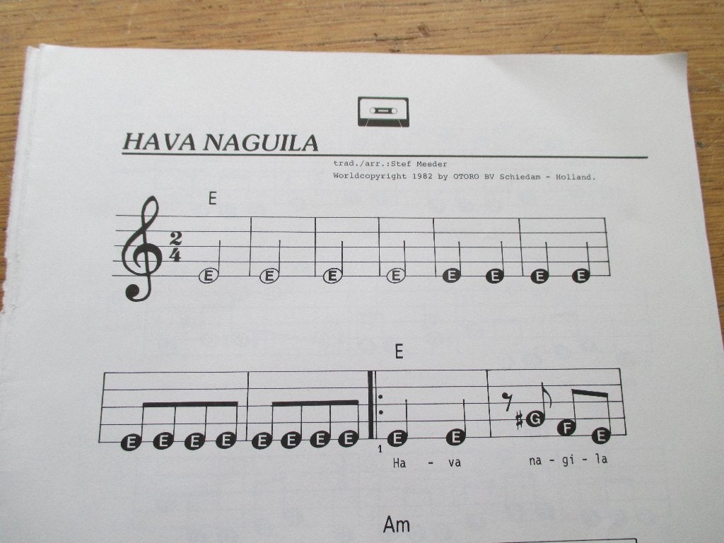 Hava Naguila bladmuziek - Piano/Keyboard, Muziek en Instrumenten, Gebruikt, Wereldmuziek, Ophalen of Verzenden, Thema