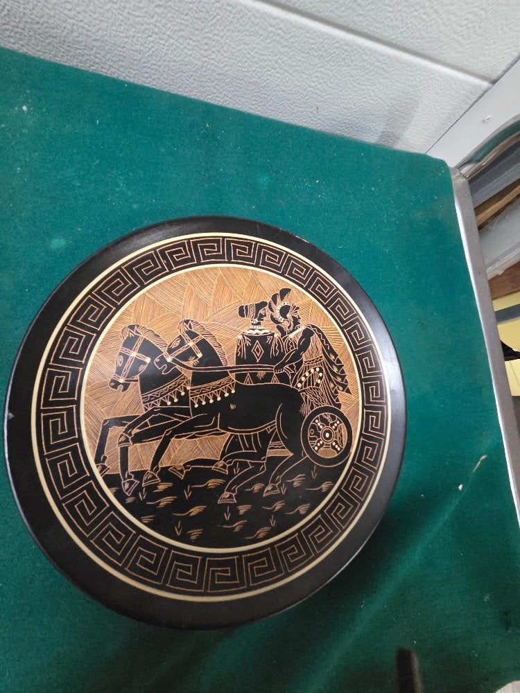 grieks wandbord strijder, aardewerk, Ophalen of Verzenden, 'T Olde Gre-j, Info@toldegrej.nl, Endepoelstraat 20f Didam