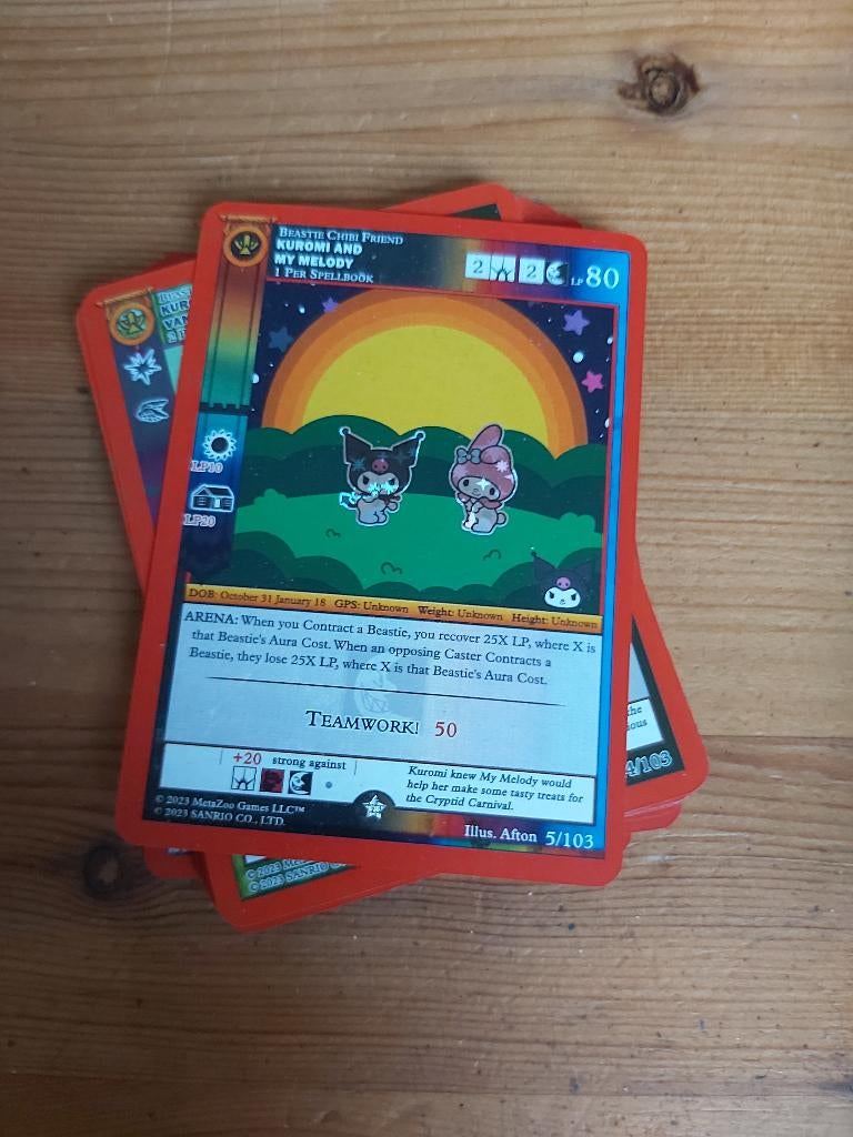 Metazoo kuromi glimmende kaarten, Ophalen of Verzenden, Nieuw, Meerdere kaarten, Foil