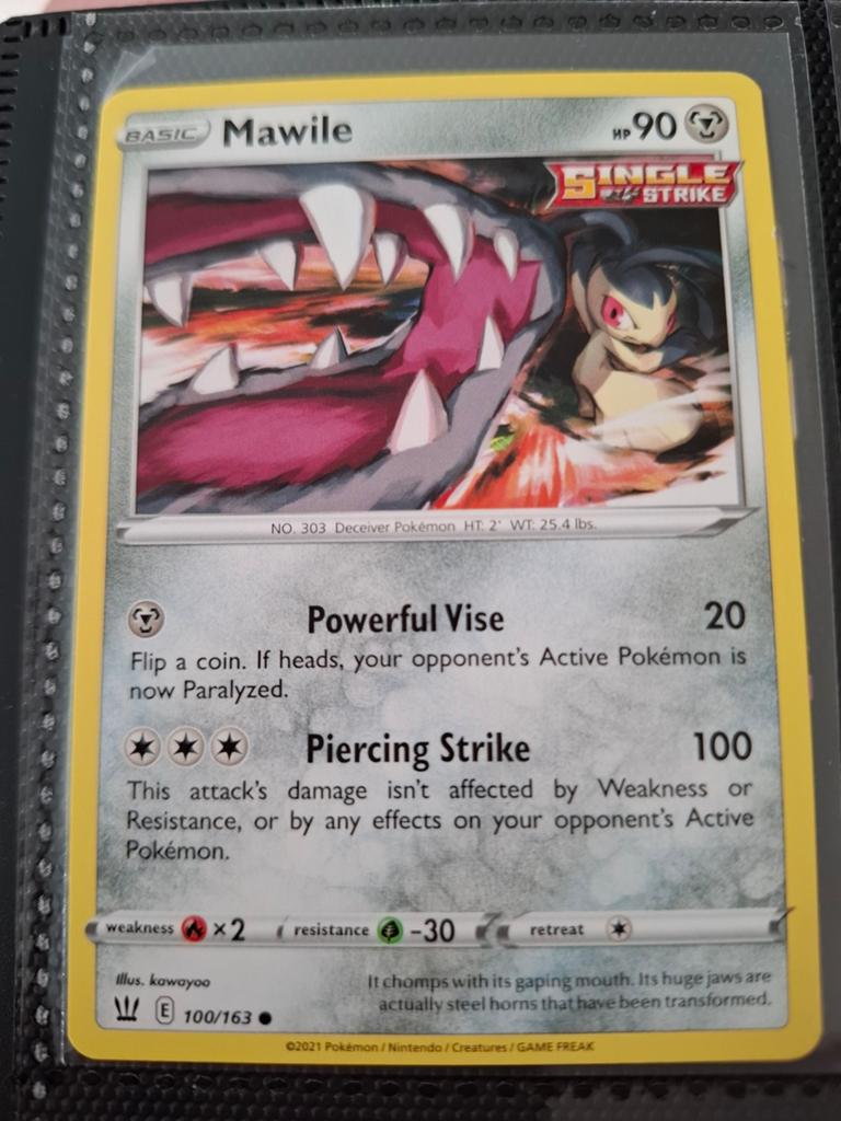 Mawile Pokémon Kaart - Single Strike (100/163), Ophalen of Verzenden, Zo goed als nieuw, Losse kaart