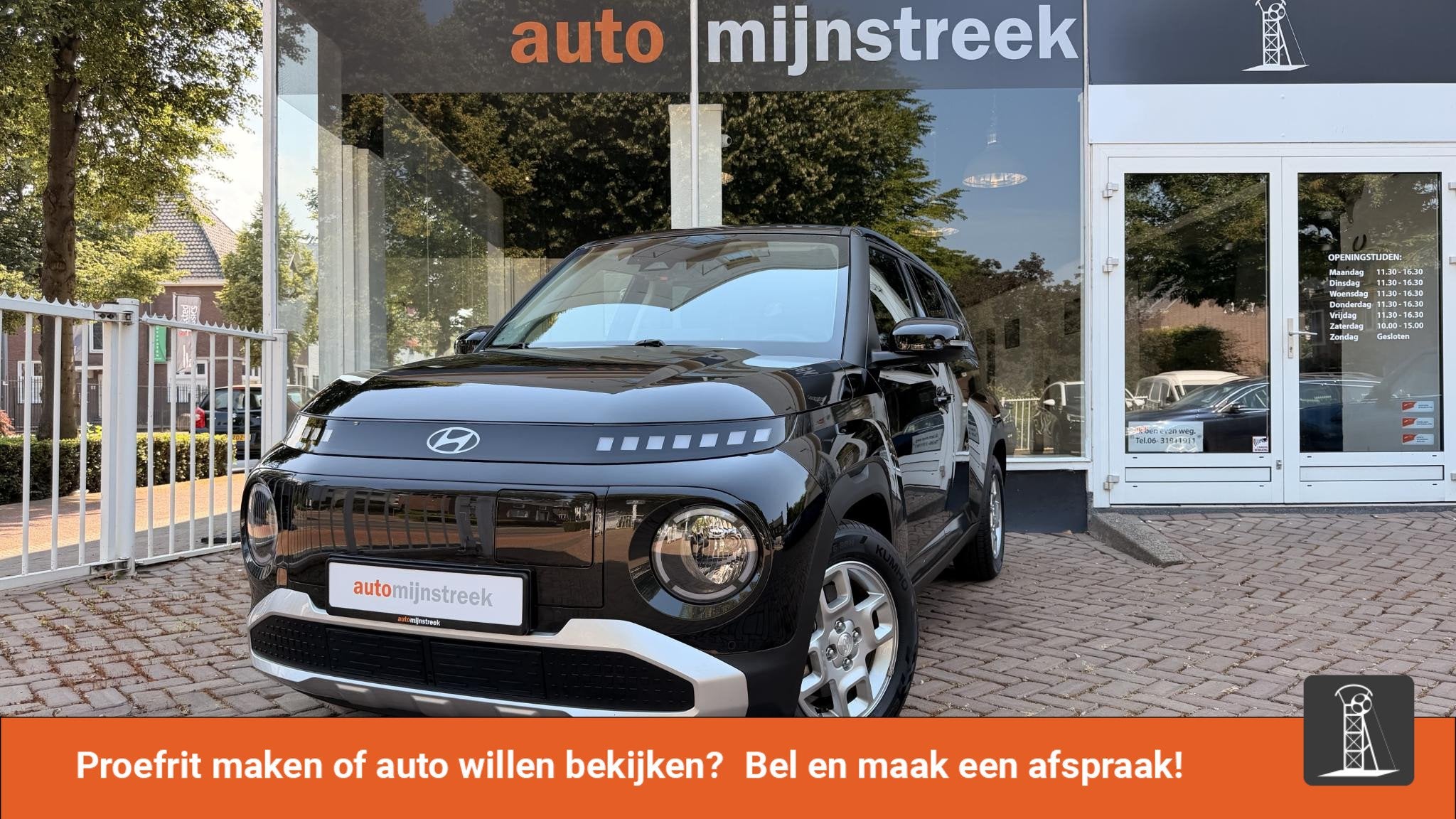 Hyundai INSTER Pulse 49 kWh | Warmtepomp | Stoelverwarming |, Auto's, Hyundai, Stof, Gebruikt, Zwart, Origineel Nederlands