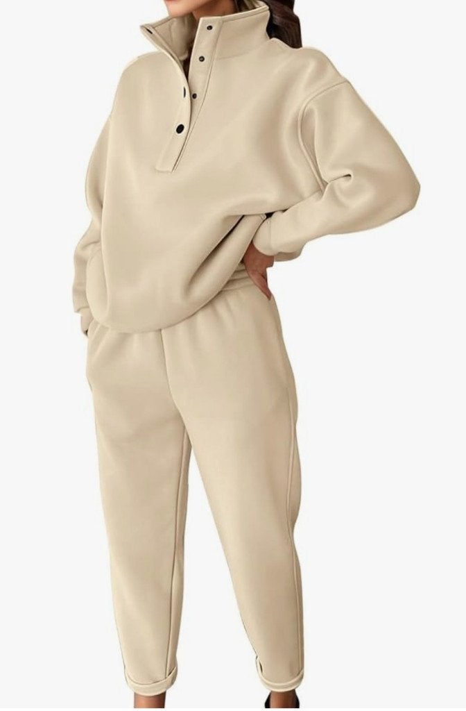 Joggingpak, loungewear set, trainingspak voor dames, Beige, Maat 42/44 (L), Ophalen of Verzenden, Onbekend