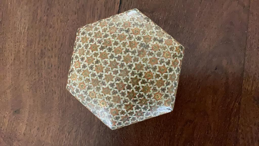 Antiek Sadeli Sieradendoosje - Hexagonaal, Ophalen of Verzenden