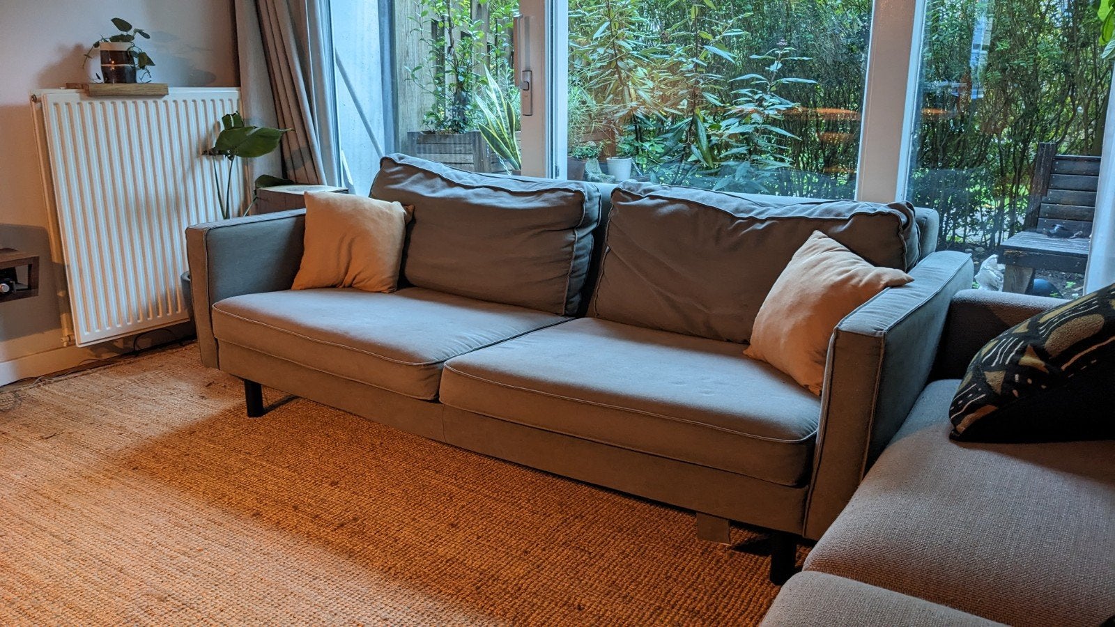 Forest groene bank - 4 jaar oud, lichte vlek, Huis en Inrichting, Ophalen, Gebruikt, Driepersoons, 75 tot 100 cm