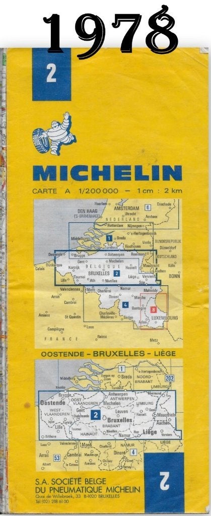 pl06 - Plattegrond Michelin nr 2 - Oostende / Brussel ( 1978, Boeken, Ophalen of Verzenden, Gelezen, 1800 tot 2000, Landkaart