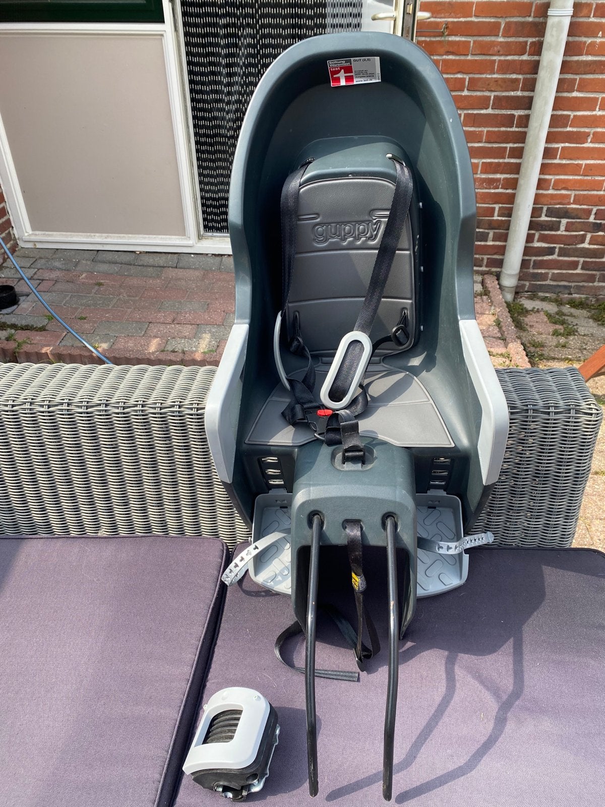 Polisport Guppy Achterzitje Kinderzitje Fiets, Ophalen, Achterzitje, Voetsteuntjes, 9 t/m 18 kg