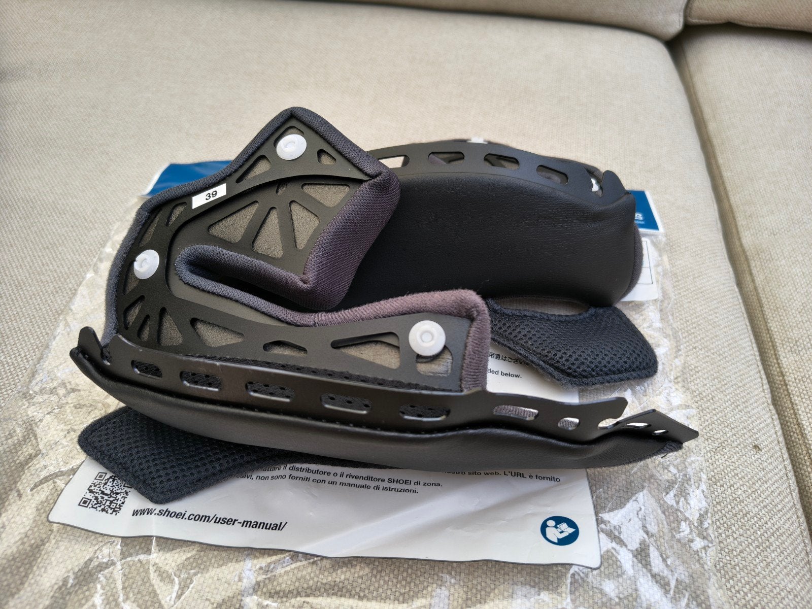 Shoei Neotec 3 Wangkussens Type-QM mesh - Maat 39, Ophalen of Verzenden, Nieuw met kaartje, Systeemhelm, Shoei