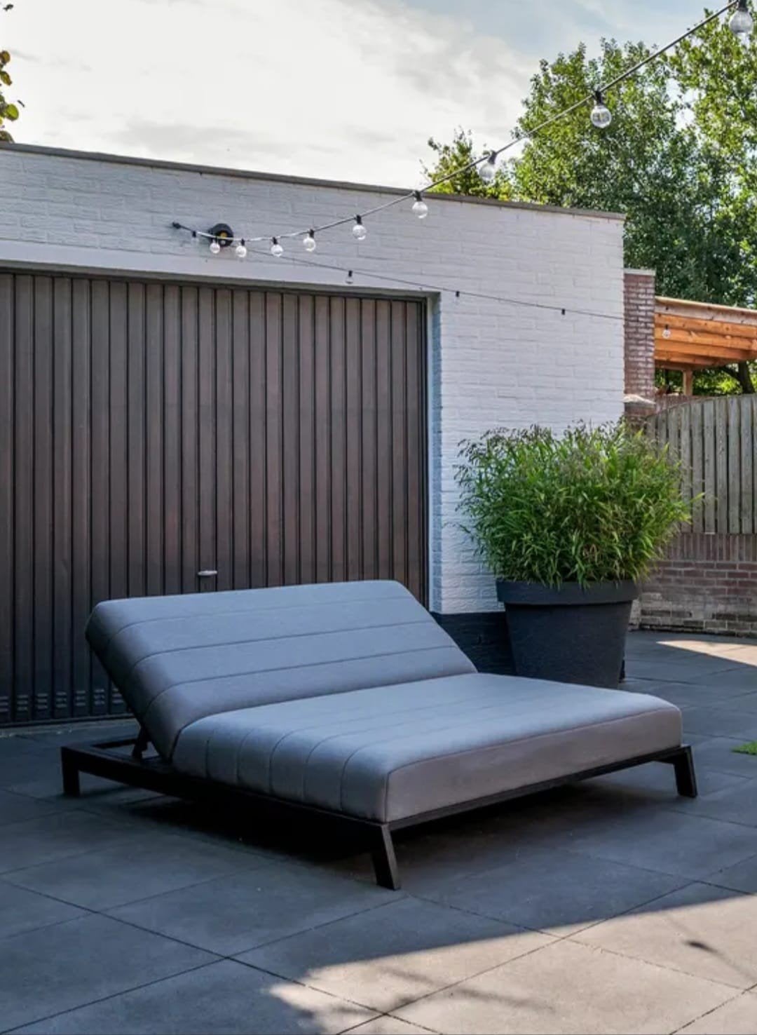Ligbed relax bed tuin bed 2 persoons, Ophalen, Zo goed als nieuw, Aluminium