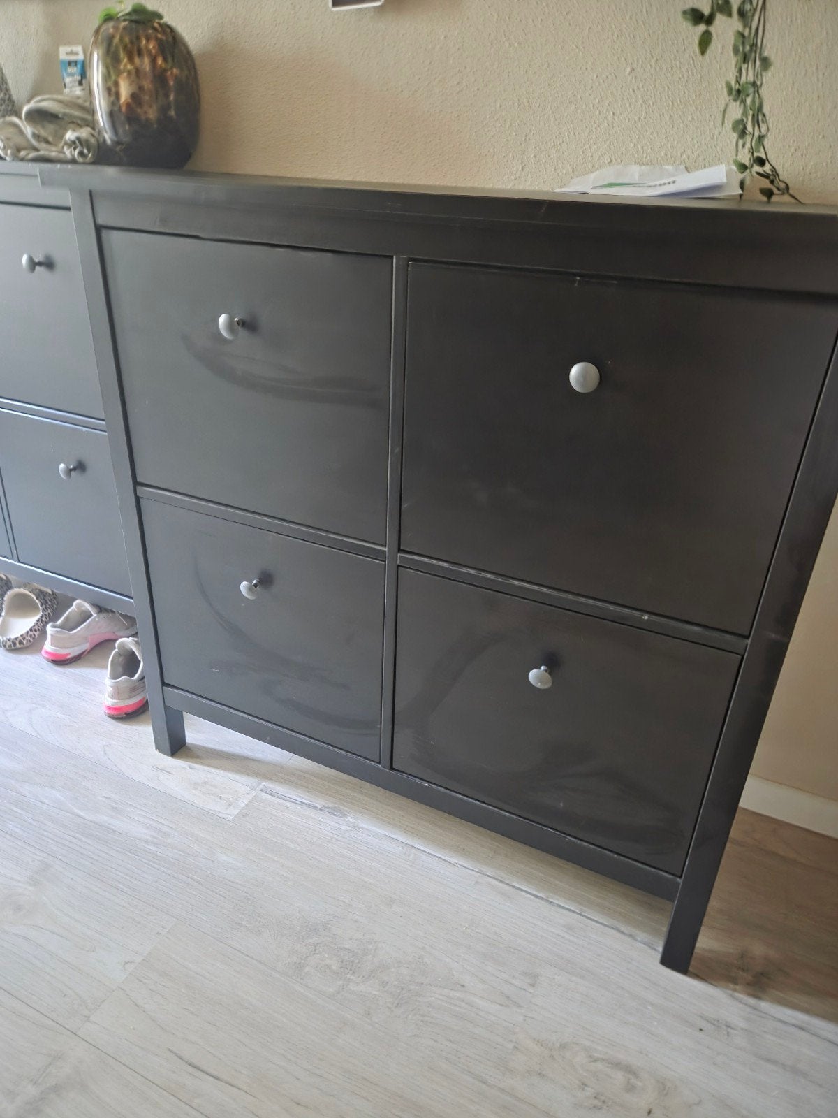 IKEA schoenenkast met 4 vakken - zwart, Ophalen of Verzenden, Gebruikt, Modern, functioneel
