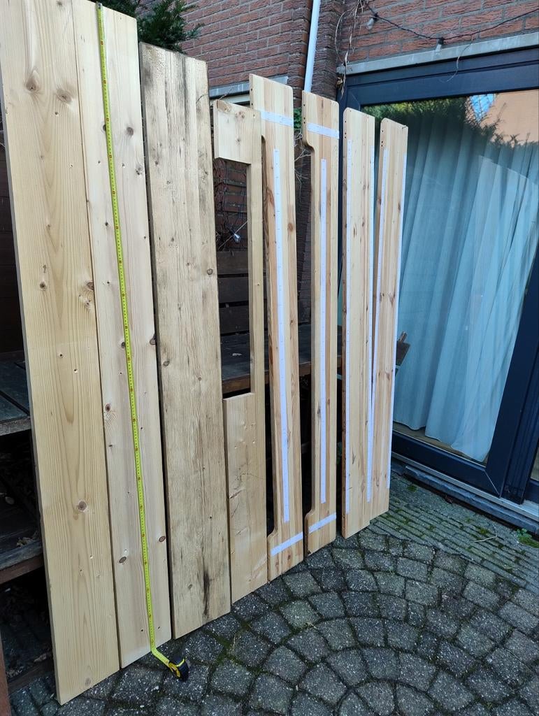 Houten planken, Doe-het-zelf en Verbouw, Hout en Planken, Ophalen, Gebruikt, 25 tot 50 mm, 200 tot 250 cm