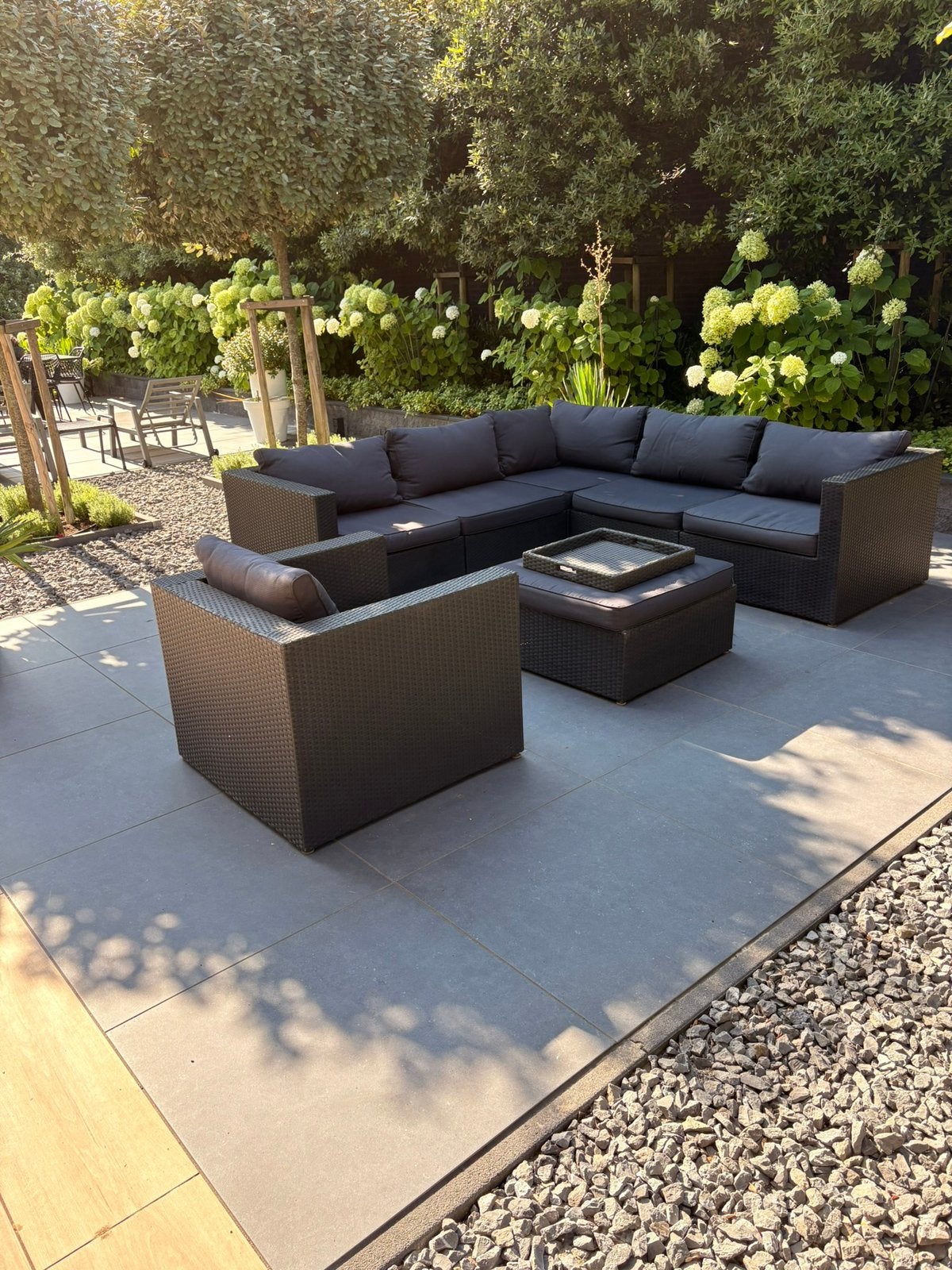 Mooie hoek loungeset, Tuin en Terras, Ophalen, Zo goed als nieuw, Wicker, Stoel