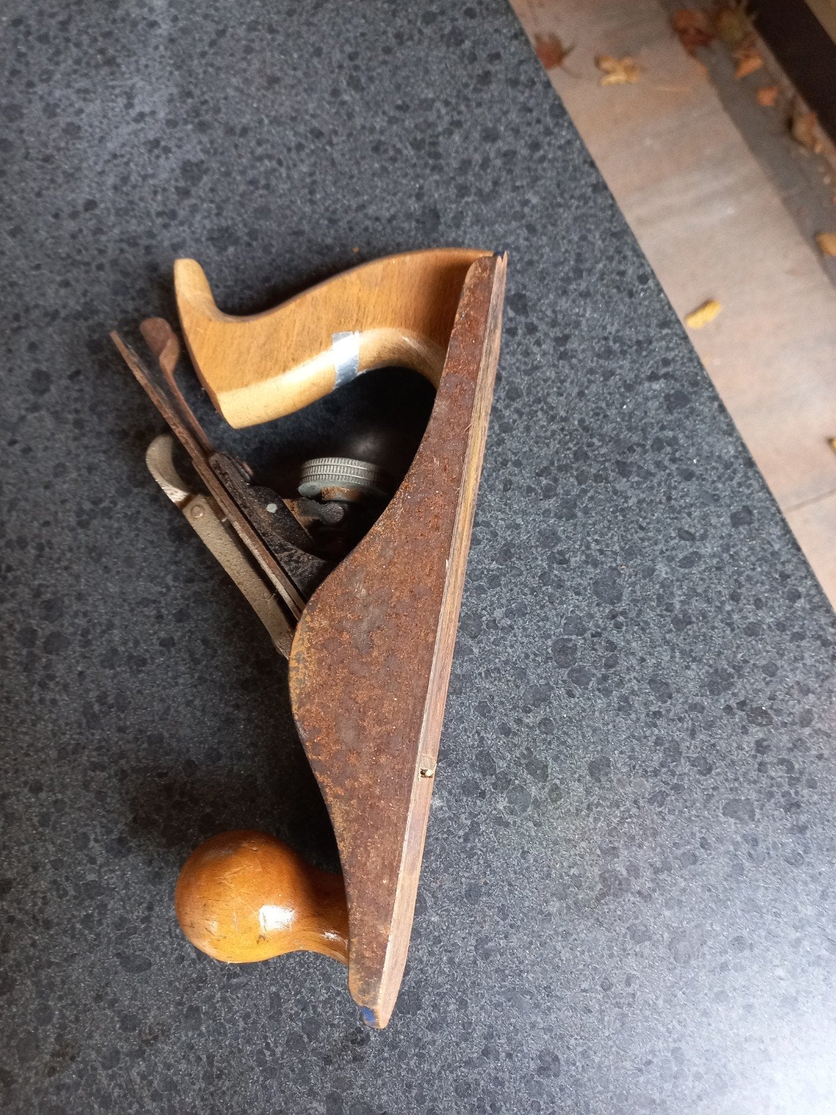 Oude schaaf, vintage handgereedschap, Ophalen