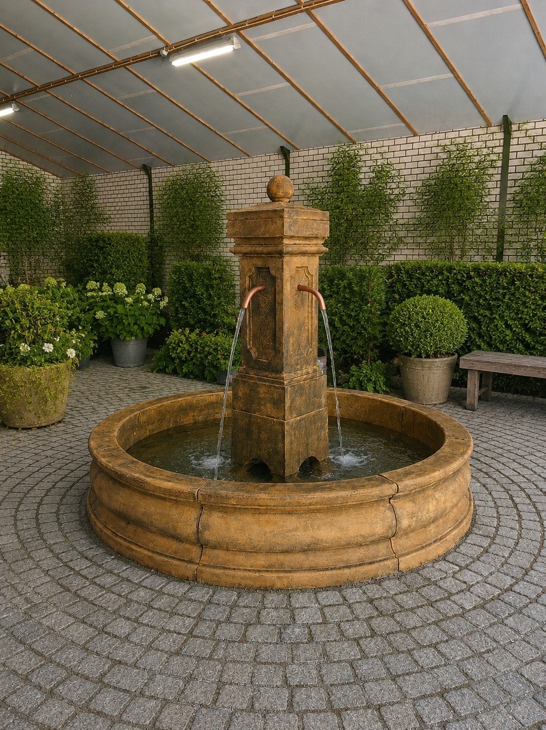Franse dorpsfontein, Tuin en Terras, Waterpartijen en Fonteinen, Ophalen, Nieuw, Beton, Fontein