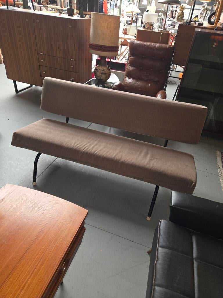 Vintage jaren 50 vintage buisframe bank, Ophalen, Tweepersoons, Minder dan 150 cm
